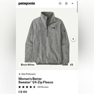 Patagonia Women's Heather Gray 1/4-Zip Fleece